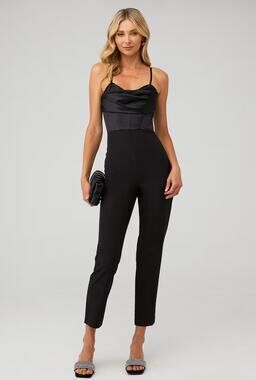 Bardot Jamila Corset Jumpsuit Black Evening Elegant Formal Size XL